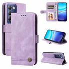 For vivo Y100 5G IDN / Y200e 5G Global Skin Feel Life Tree Metal Button Leather Phone Case(Purple) - 1