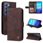 For vivo Y100 5G IDN / Y200e 5G Global Skin Feel Life Tree Metal Button Leather Phone Case(Brown) - 1