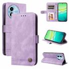 For vivo Y38 5G / T3x 5G Global Skin Feel Life Tree Metal Button Leather Phone Case(Purple) - 1