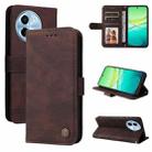 For vivo Y38 5G / T3x 5G Global Skin Feel Life Tree Metal Button Leather Phone Case(Brown) - 1