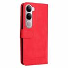 For vivo V40 Lite 4G / 5G IDN Skin Feel Life Tree Metal Button Leather Phone Case(Red) - 3