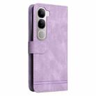 For vivo V40 Lite 4G / 5G IDN Skin Feel Life Tree Metal Button Leather Phone Case(Purple) - 3