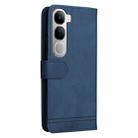 For vivo V40 Lite 4G / 5G IDN Skin Feel Life Tree Metal Button Leather Phone Case(Blue) - 3