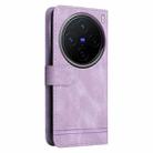 For vivo X200 Skin Feel Life Tree Metal Button Leather Phone Case(Purple) - 3