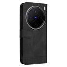For vivo X200 Skin Feel Life Tree Metal Button Leather Phone Case(Black) - 3