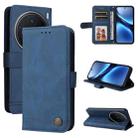 For vivo X200 Skin Feel Life Tree Metal Button Leather Phone Case(Blue) - 1