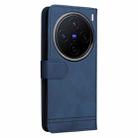 For vivo X200 Skin Feel Life Tree Metal Button Leather Phone Case(Blue) - 3