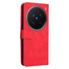 For vivo X200 Pro Skin Feel Life Tree Metal Button Leather Phone Case(Red) - 3