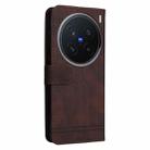 For vivo X200 Pro Skin Feel Life Tree Metal Button Leather Phone Case(Brown) - 3