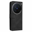 For vivo X200 Pro Skin Feel Life Tree Metal Button Leather Phone Case(Black) - 3