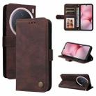 For vivo X200 Pro mini Skin Feel Life Tree Metal Button Leather Phone Case(Brown) - 1