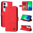 For vivo Y19s Skin Feel Life Tree Metal Button Leather Phone Case(Red) - 1