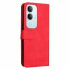 For vivo Y19s Skin Feel Life Tree Metal Button Leather Phone Case(Red) - 3