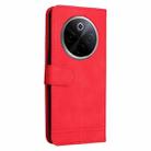 For vivo Y300 Pro Skin Feel Life Tree Metal Button Leather Phone Case(Red) - 3