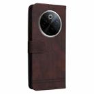 For vivo Y300 Pro Skin Feel Life Tree Metal Button Leather Phone Case(Brown) - 3