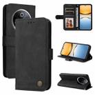 For vivo Y300 Pro Skin Feel Life Tree Metal Button Leather Phone Case(Black) - 1
