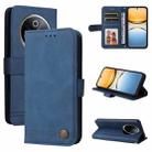 For vivo Y300 Pro Skin Feel Life Tree Metal Button Leather Phone Case(Blue) - 1