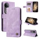 For vivo S20 Skin Feel Life Tree Metal Button Leather Phone Case(Purple) - 1