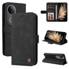 For vivo S20 Skin Feel Life Tree Metal Button Leather Phone Case(Black) - 1