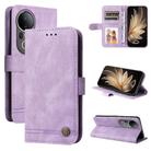 For vivo S20 Pro Skin Feel Life Tree Metal Button Leather Phone Case(Purple) - 1