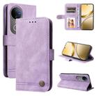 For vivo V50 Skin Feel Life Tree Metal Button Leather Phone Case(Purple) - 1