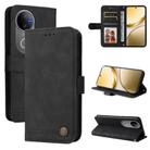 For vivo V50 Skin Feel Life Tree Metal Button Leather Phone Case(Black) - 1