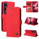 For vivo V50 Lite 4G / 5G Skin Feel Life Tree Metal Button Leather Phone Case(Red) - 1