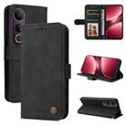 For vivo V50 Lite 4G / 5G Skin Feel Life Tree Metal Button Leather Phone Case(Black) - 1