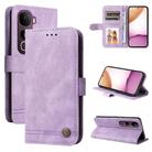 For vivo Y400 Pro 5G / V40e / iQOO Z9s Skin Feel Life Tree Metal Button Leather Phone Case(Purple) - 1