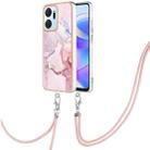 For Honor X7a Electroplating Marble Dual-side IMD Phone Case with Lanyard(Rose Gold 005) - 1