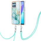 For Honor X8 5G / X6 4G Electroplating Marble Dual-side IMD Phone Case with Lanyard(Green 003) - 1