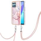 For Honor X8 5G / X6 4G Electroplating Marble Dual-side IMD Phone Case with Lanyard(Rose Gold 005) - 1