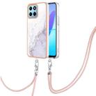 For Honor X8 5G / X6 4G Electroplating Marble Dual-side IMD Phone Case with Lanyard(White 006) - 1