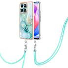 For Honor X6b Electroplating Marble Dual-side IMD Phone Case with Lanyard(Green 003) - 1