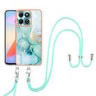 For Honor X6b Electroplating Marble Dual-side IMD Phone Case with Lanyard(Green 003) - 2