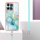 For Honor X6b Electroplating Marble Dual-side IMD Phone Case with Lanyard(Green 003) - 3