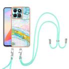 For Honor X6b Electroplating Marble Dual-side IMD Phone Case with Lanyard(Green 004) - 2