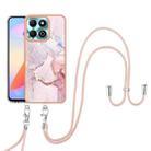 For Honor X6b Electroplating Marble Dual-side IMD Phone Case with Lanyard(Rose Gold 005) - 2