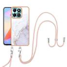 For Honor X6b Electroplating Marble Dual-side IMD Phone Case with Lanyard(White 006) - 2