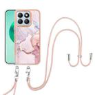 For Honor X8b Electroplating Marble Dual-side IMD Phone Case with Lanyard(Rose Gold 005) - 2