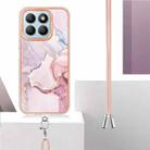 For Honor X8b Electroplating Marble Dual-side IMD Phone Case with Lanyard(Rose Gold 005) - 3