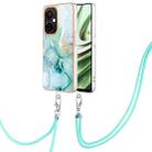 For OnePlus Nord CE 3 5G/Nord CE 3 Lite Electroplating Marble Dual-side IMD Phone Case with Lanyard(Green 003) - 1