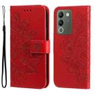 For vivo Y200 / V29e Global 7-petal Flowers Embossing Leather Phone Case(Red) - 1