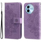 For vivo Y38 5G / T3x 5G Global Seven-petal Flowers Embossing Leather Phone Case(Light Purple) - 1