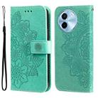 For vivo Y38 5G / T3x 5G Global 7-petal Flowers Embossing Leather Phone Case(Green) - 1