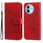 For vivo Y38 5G / T3x 5G Global Seven-petal Flowers Embossing Leather Phone Case(Red) - 1