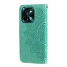 For vivo Y28 4G Global Seven-petal Flowers Embossing Leather Phone Case(Green) - 3