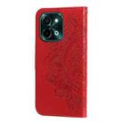 For vivo Y28 4G Global Seven-petal Flowers Embossing Leather Phone Case(Red) - 3