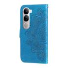 For vivo V40 Lite 4G / 5G IDN Seven-petal Flowers Embossing Leather Phone Case(Blue) - 3
