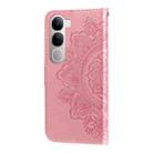 For vivo V40 Lite 4G / 5G IDN Seven-petal Flowers Embossing Leather Phone Case(Rose Gold) - 3